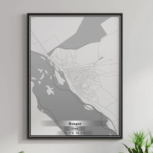 ROAD MAP OF BONGOR, CHAD BY MAPBAKES