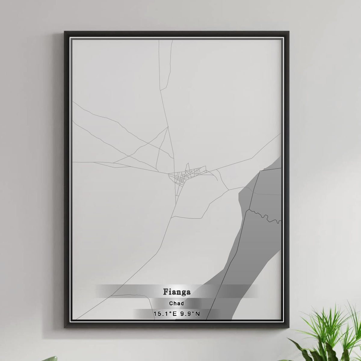ROAD MAP OF FIANGA, CHAD BY MAPBAKES