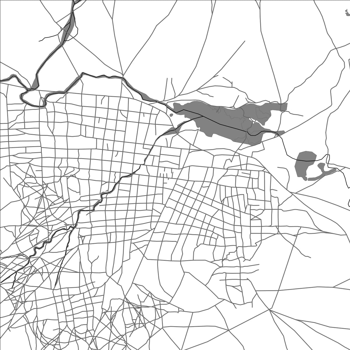 ROAD MAP OF ADRE, CHAD BY MAPBAKES