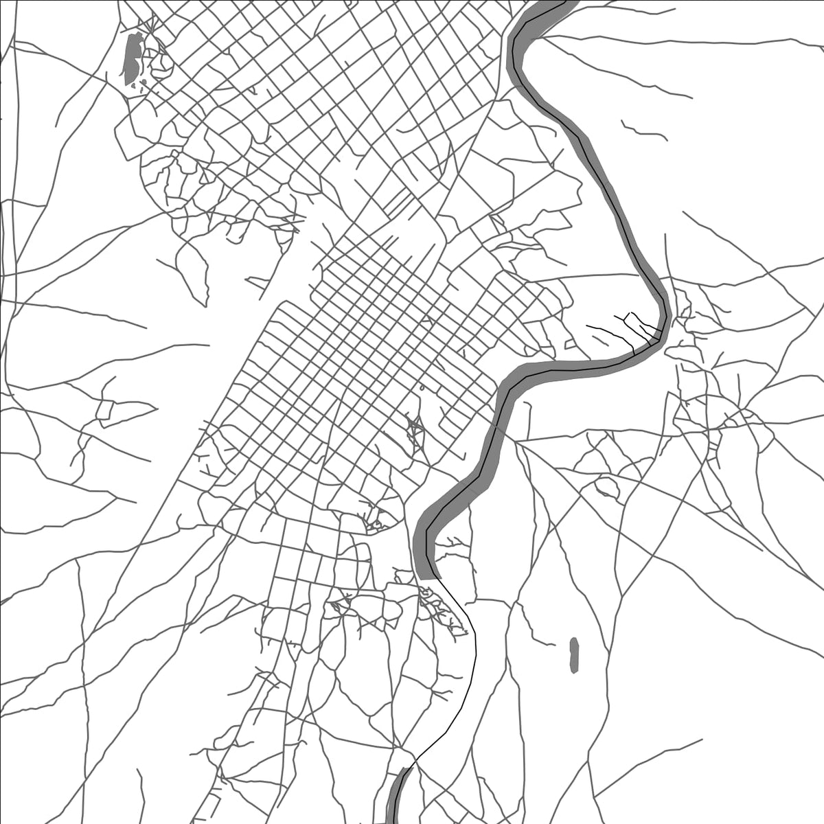 ROAD MAP OF AM-TIMAN, CHAD BY MAPBAKES