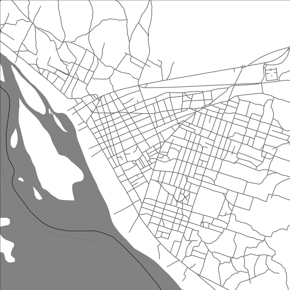 ROAD MAP OF BONGOR, CHAD BY MAPBAKES