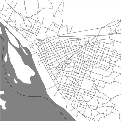ROAD MAP OF BONGOR, CHAD BY MAPBAKES