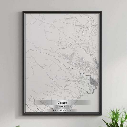 ROAD MAP OF CASTRO, CHILE BY MAPBAKES