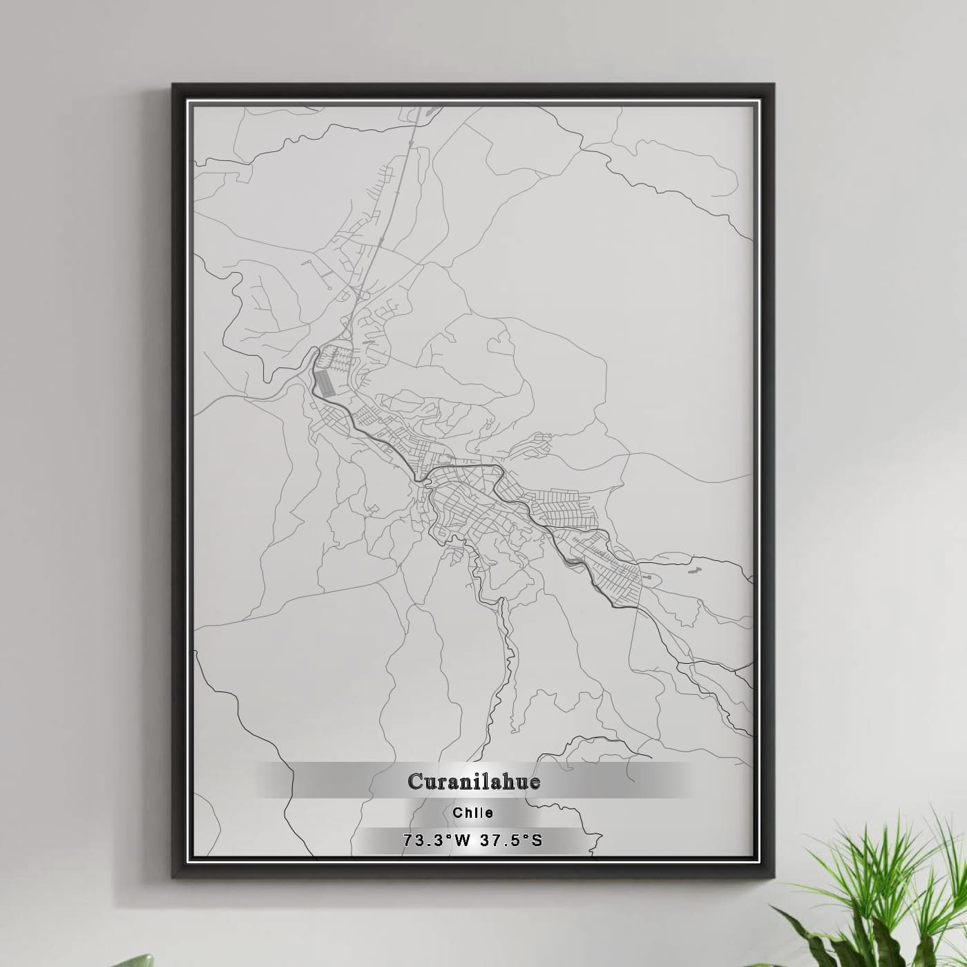 ROAD MAP OF CURANILAHUE, CHILE BY MAPBAKES