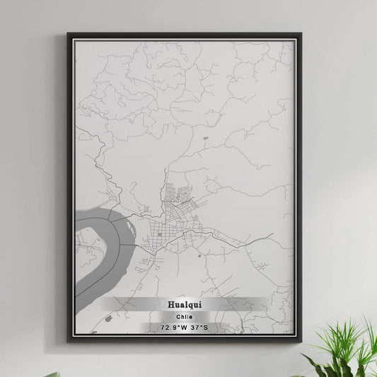 ROAD MAP OF HUALQUI, CHILE BY MAPBAKES