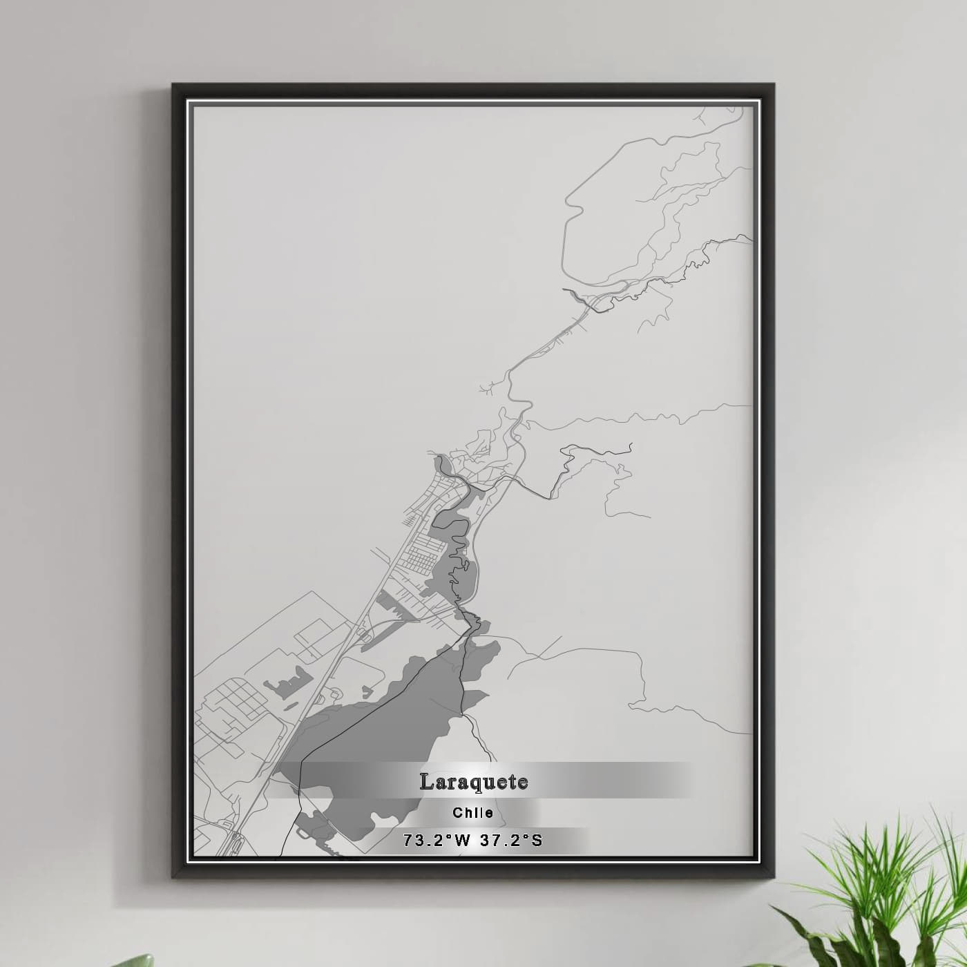 ROAD MAP OF LARAQUETE, CHILE BY MAPBAKES