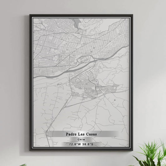 ROAD MAP OF PADRE LAS CASAS, CHILE BY MAPBAKES