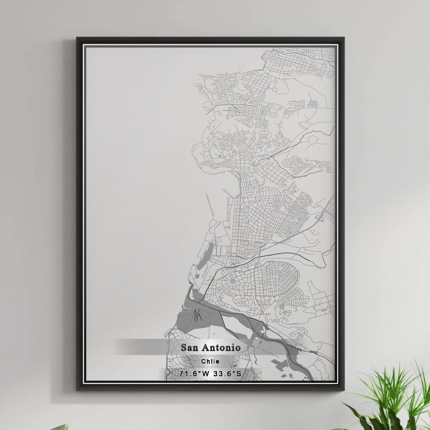 ROAD MAP OF SAN ANTONIO, CHILE BY MAPBAKES