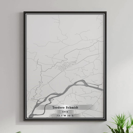 ROAD MAP OF TEODORO SCHMIDT, CHILE BY MAPBAKES