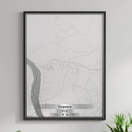 ROAD MAP OF TREGUACO, CHILE BY MAPBAKES