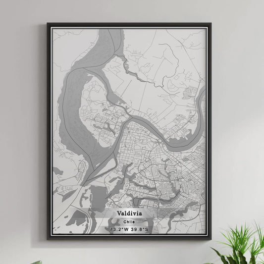 ROAD MAP OF VALDIVIA, CHILE BY MAPBAKES