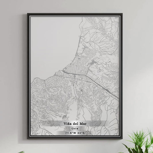 ROAD MAP OF VIÑA DEL MAR, CHILE BY MAPBAKES