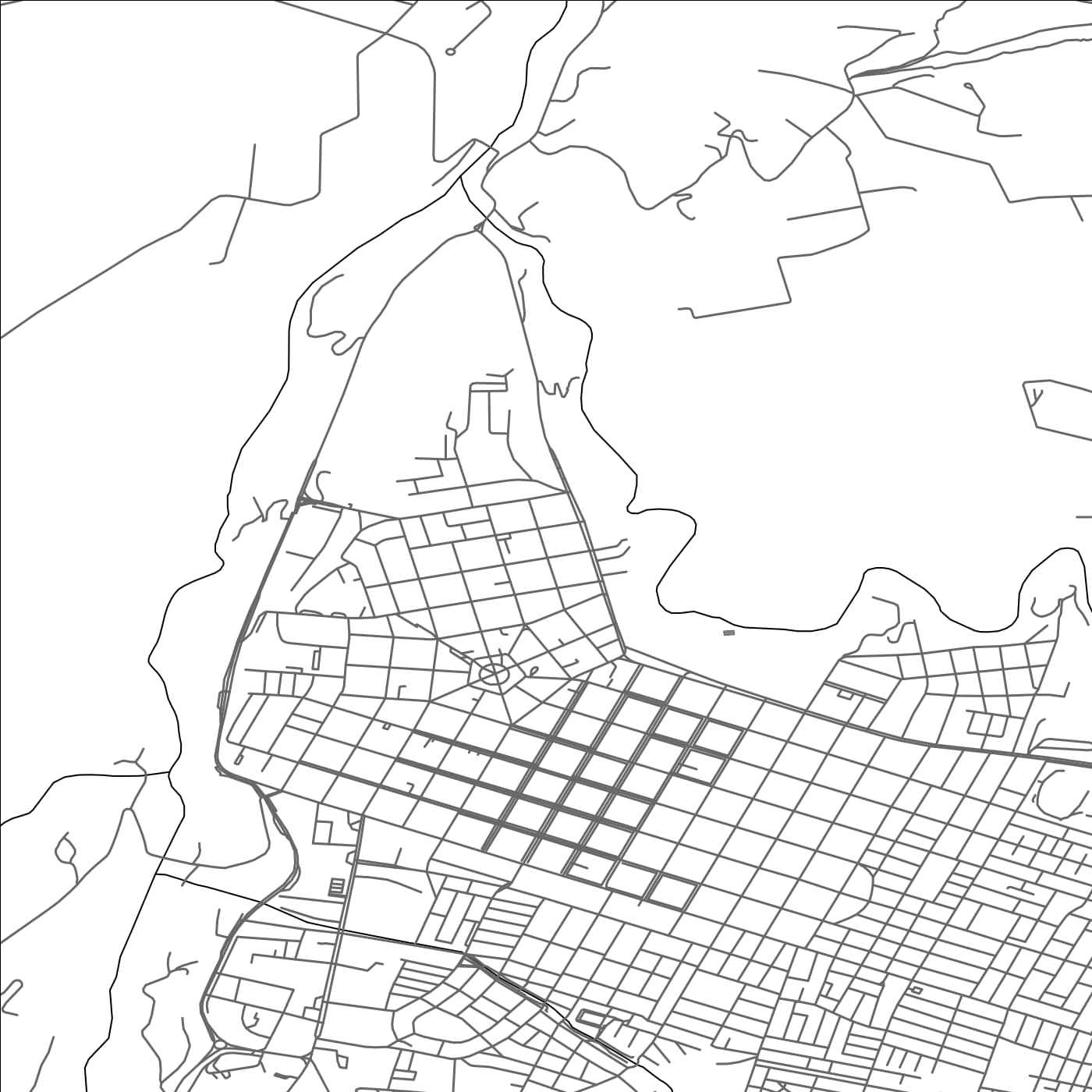 ROAD MAP OF COYHAIQUE, CHILE BY MAPBAKES