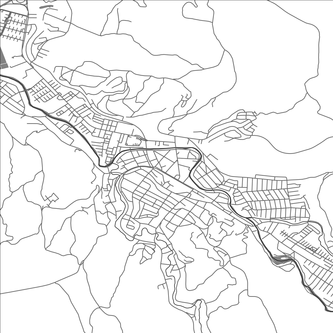 ROAD MAP OF CURANILAHUE, CHILE BY MAPBAKES