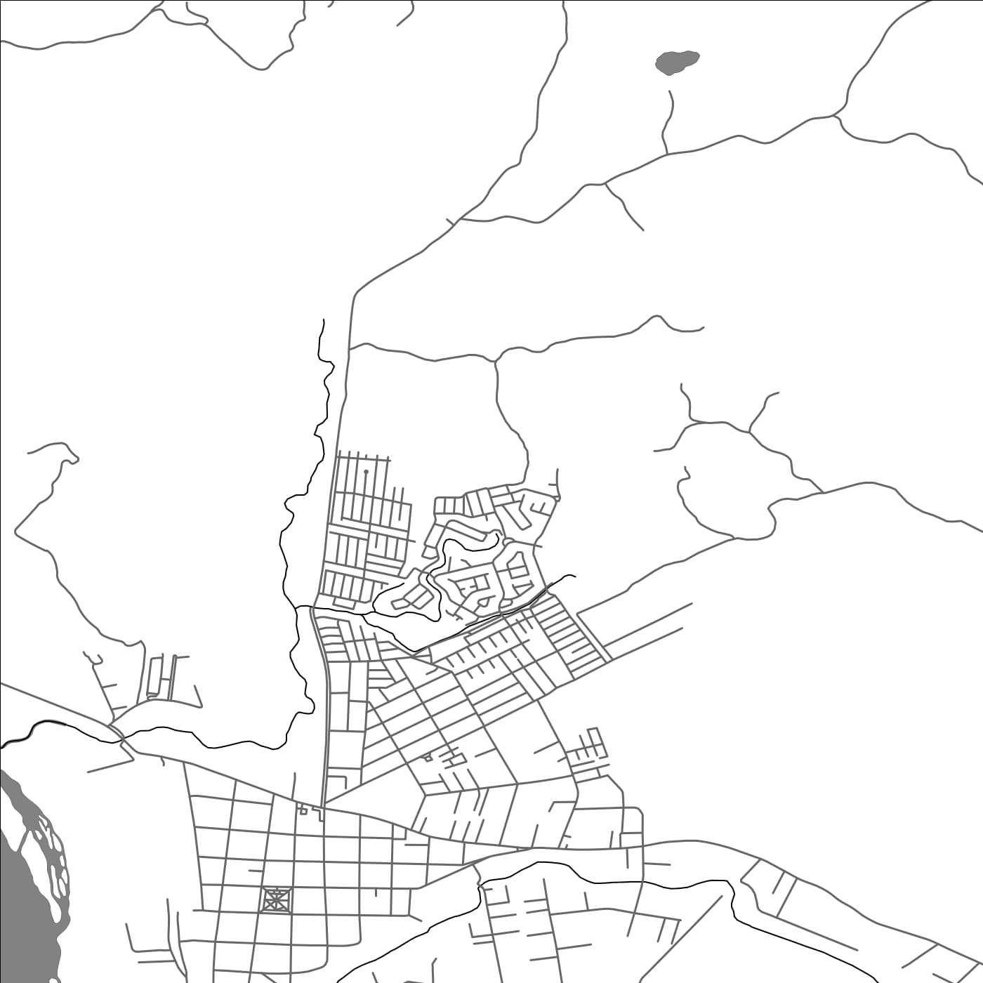 ROAD MAP OF HUALQUI, CHILE BY MAPBAKES