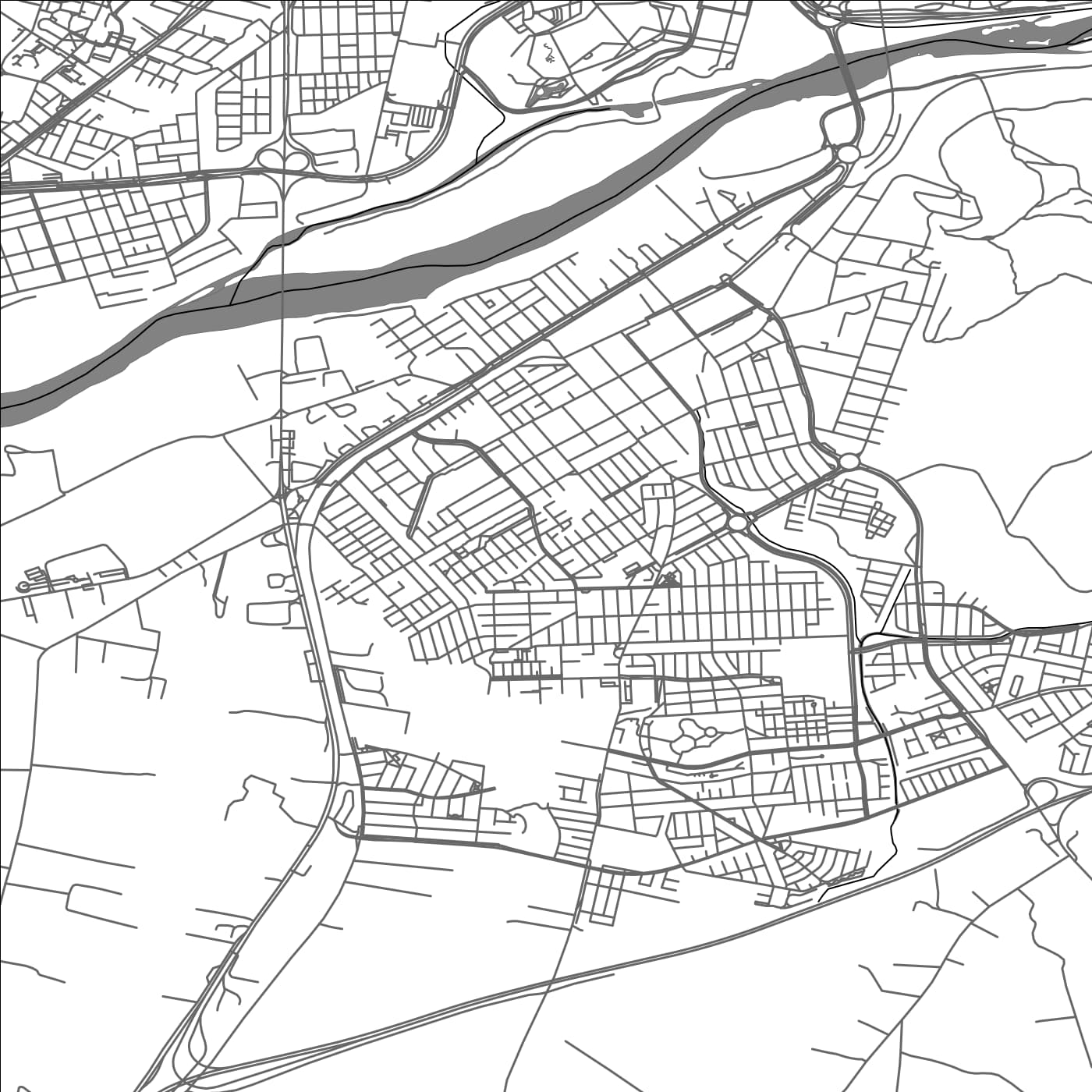 ROAD MAP OF PADRE LAS CASAS, CHILE BY MAPBAKES