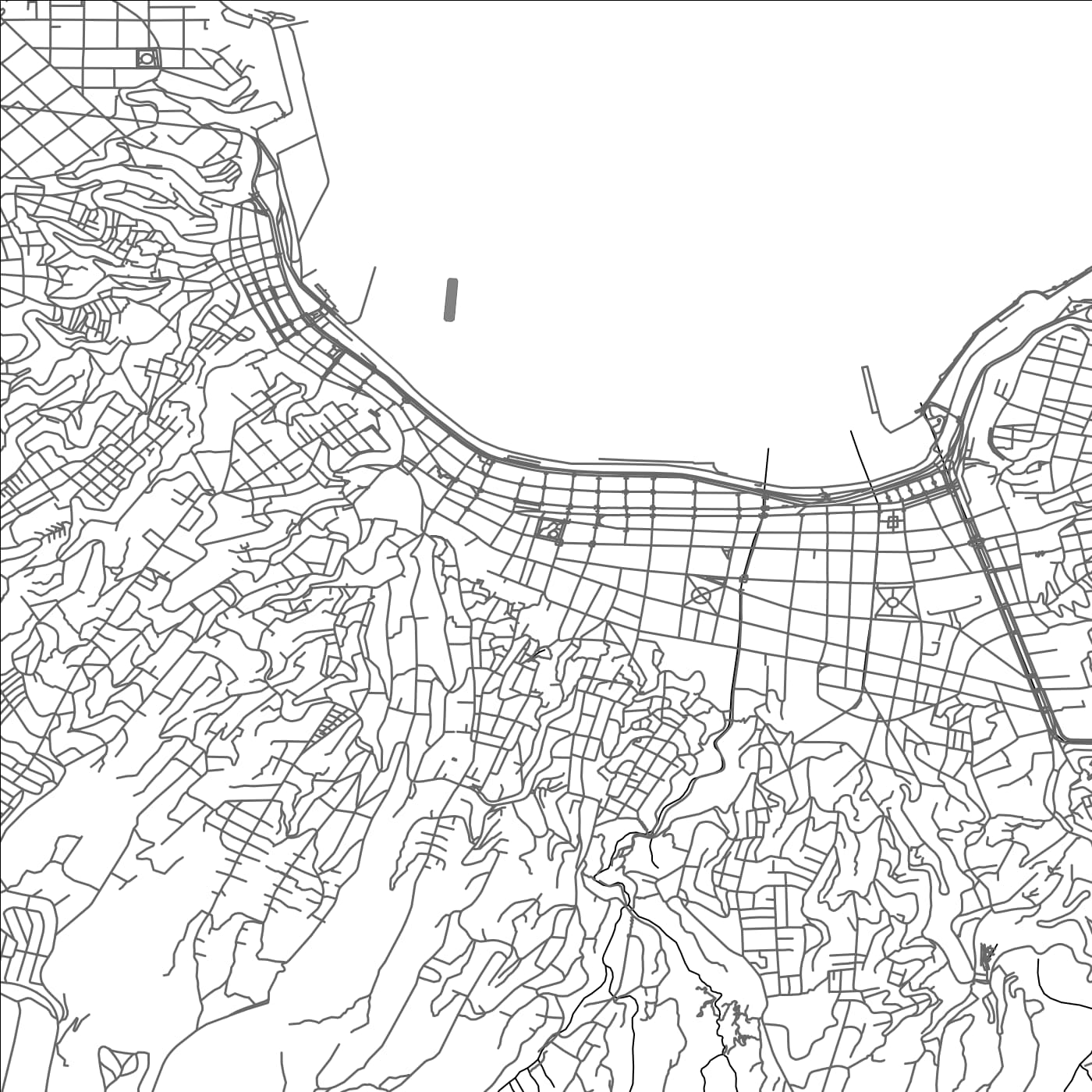 ROAD MAP OF VALPARAÍSO, CHILE BY MAPBAKES