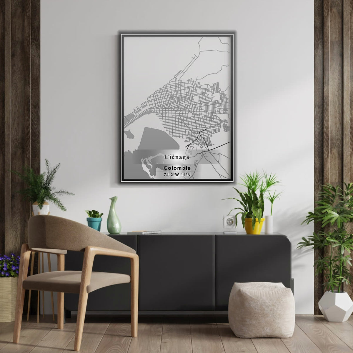 ROAD MAP OF CIENAGA, COLOMBIA BY MAPBAKES