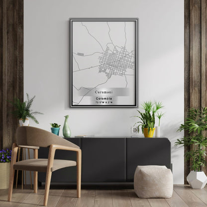 ROAD MAP OF CURUMANI, COLOMBIA BY MAPBAKES