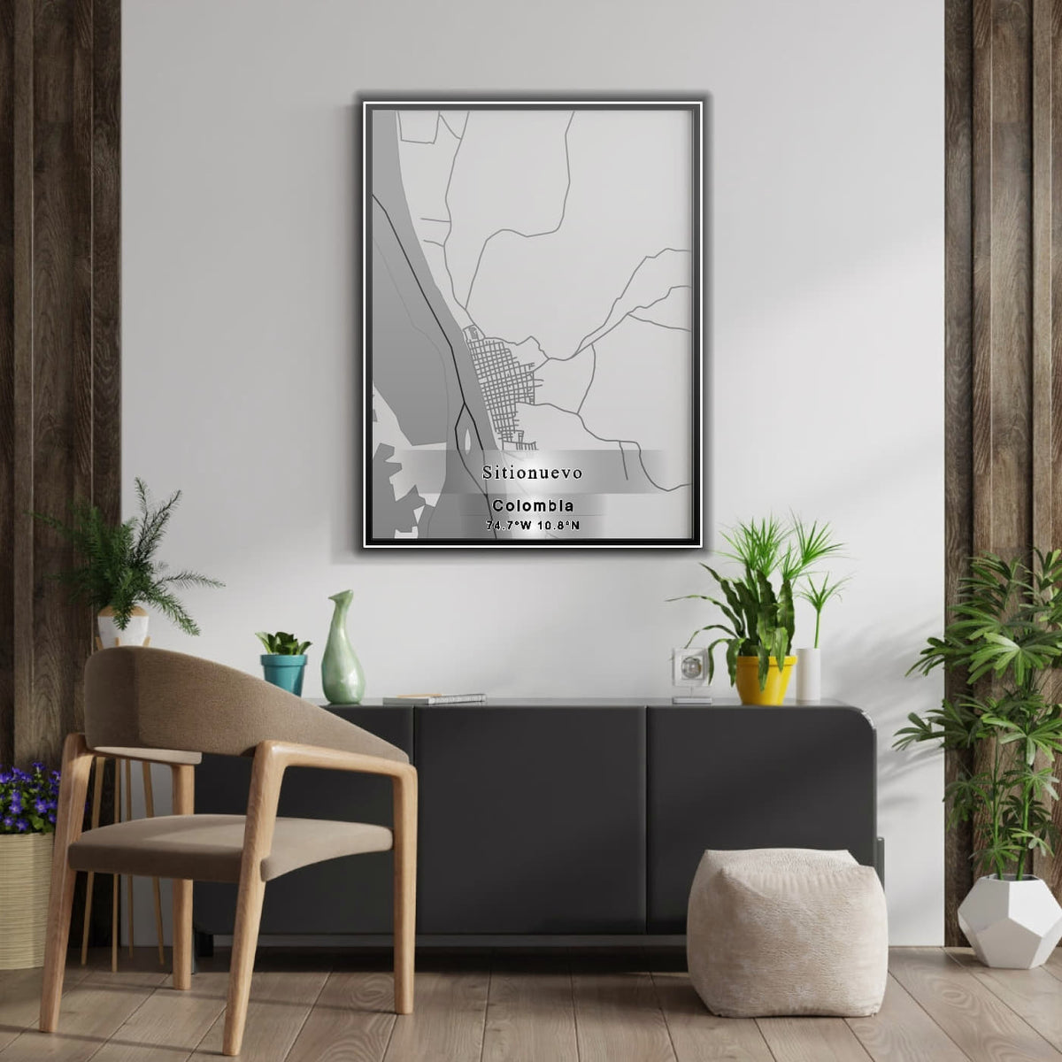 ROAD MAP OF SITIONUEVO, COLOMBIA BY MAPBAKES