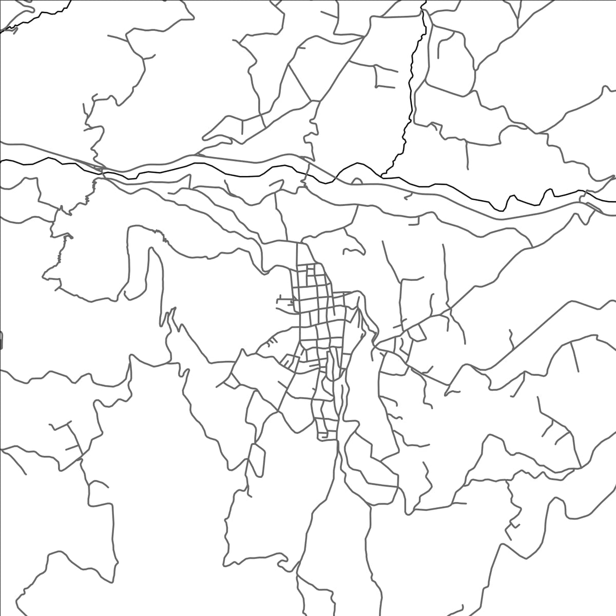 ROAD MAP OF CAQUEZA, COLOMBIA BY MAPBAKES