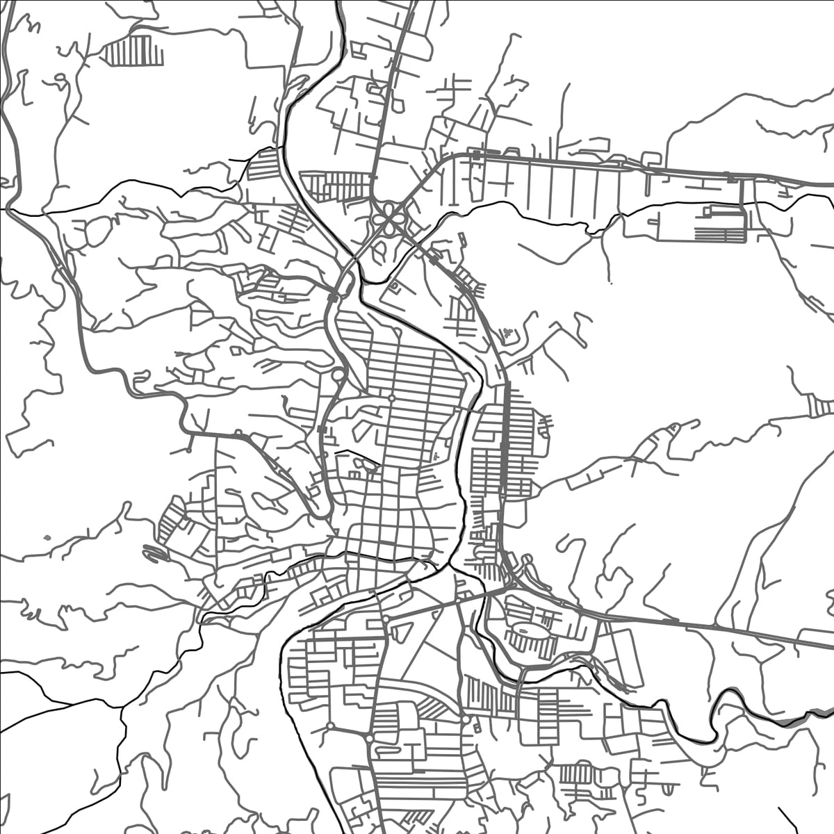 ROAD MAP OF GIRON, COLOMBIA BY MAPBAKES