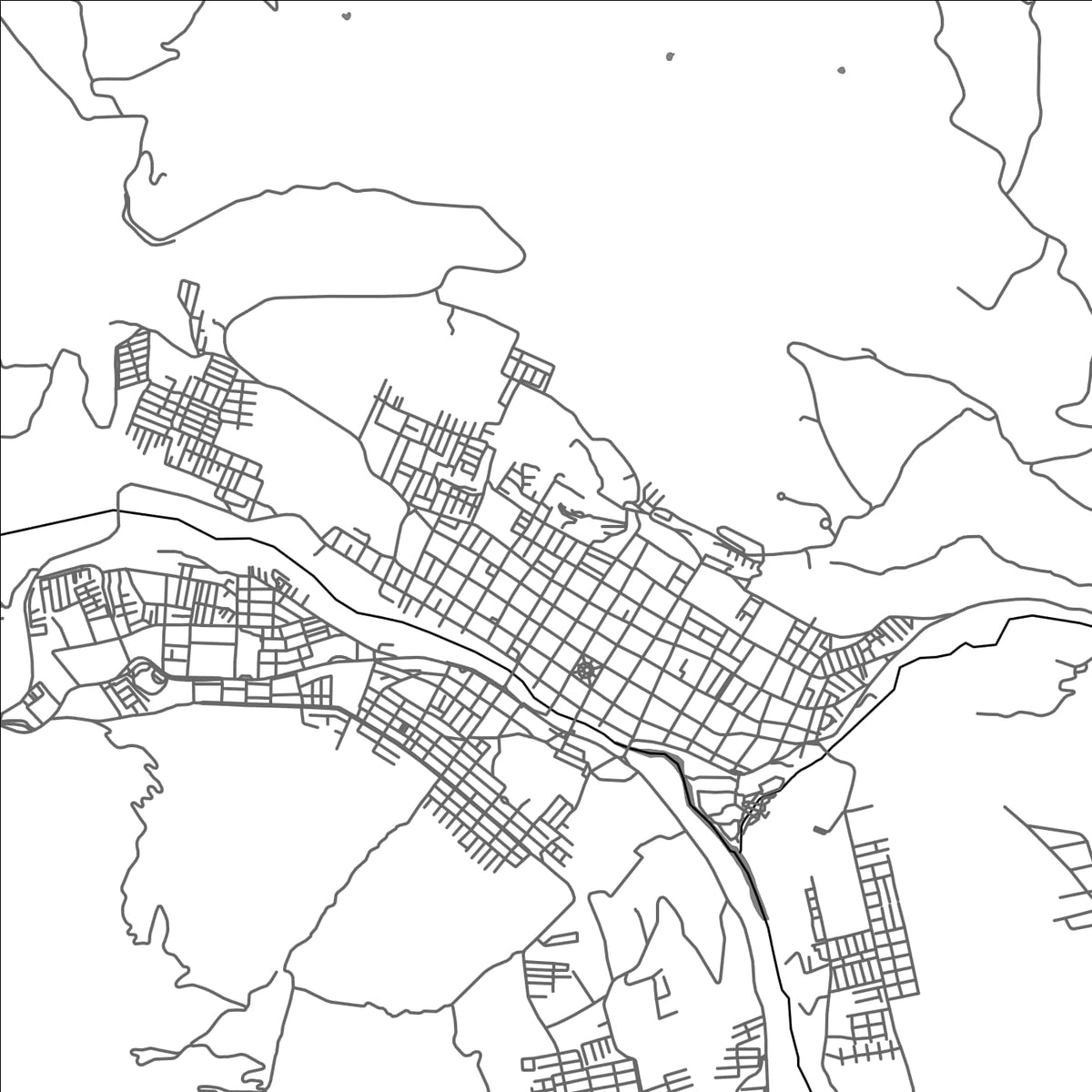 ROAD MAP OF SAN GIL, COLOMBIA BY MAPBAKES