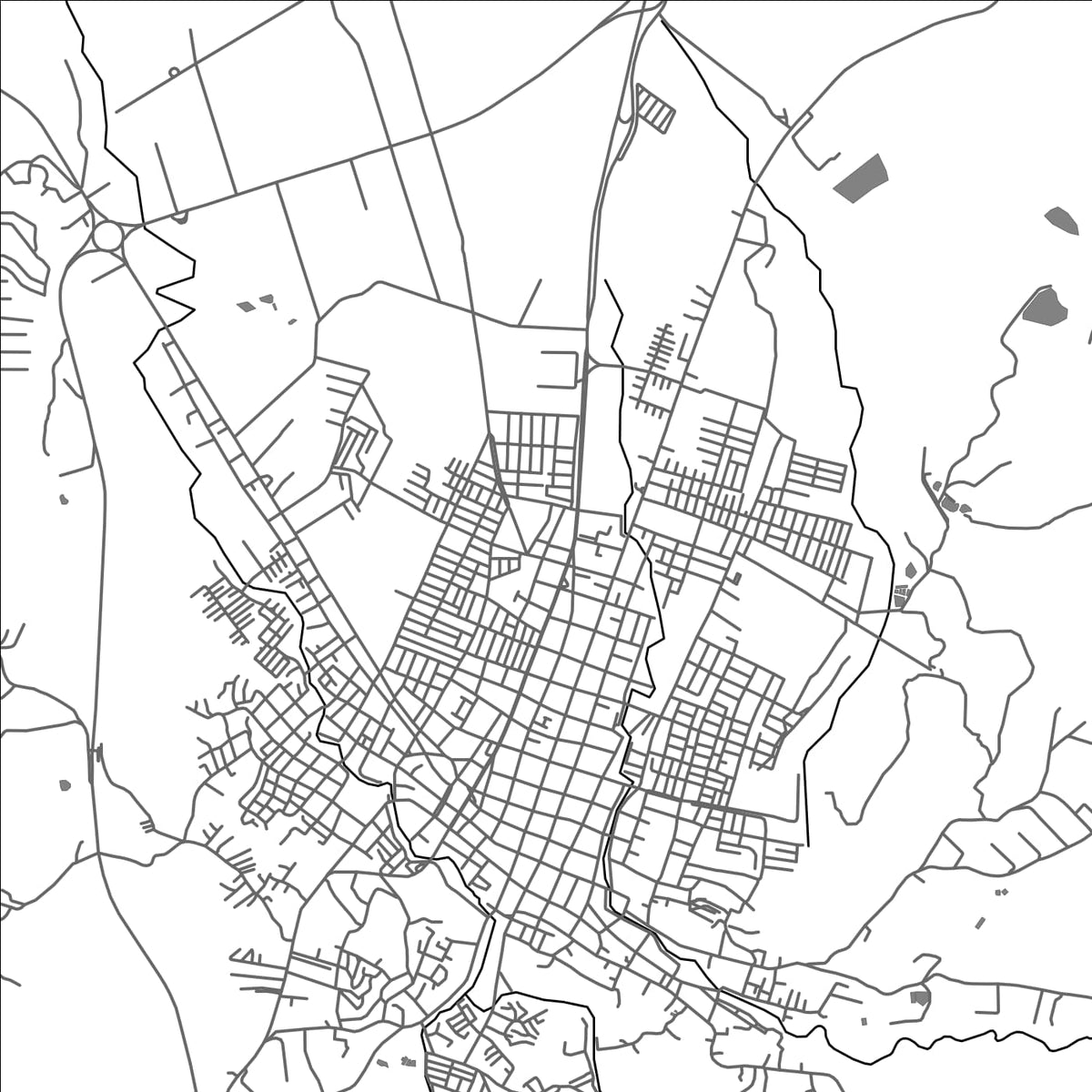 ROAD MAP OF SANTANDER DE QUILICHAO, COLOMBIA BY MAPBAKES