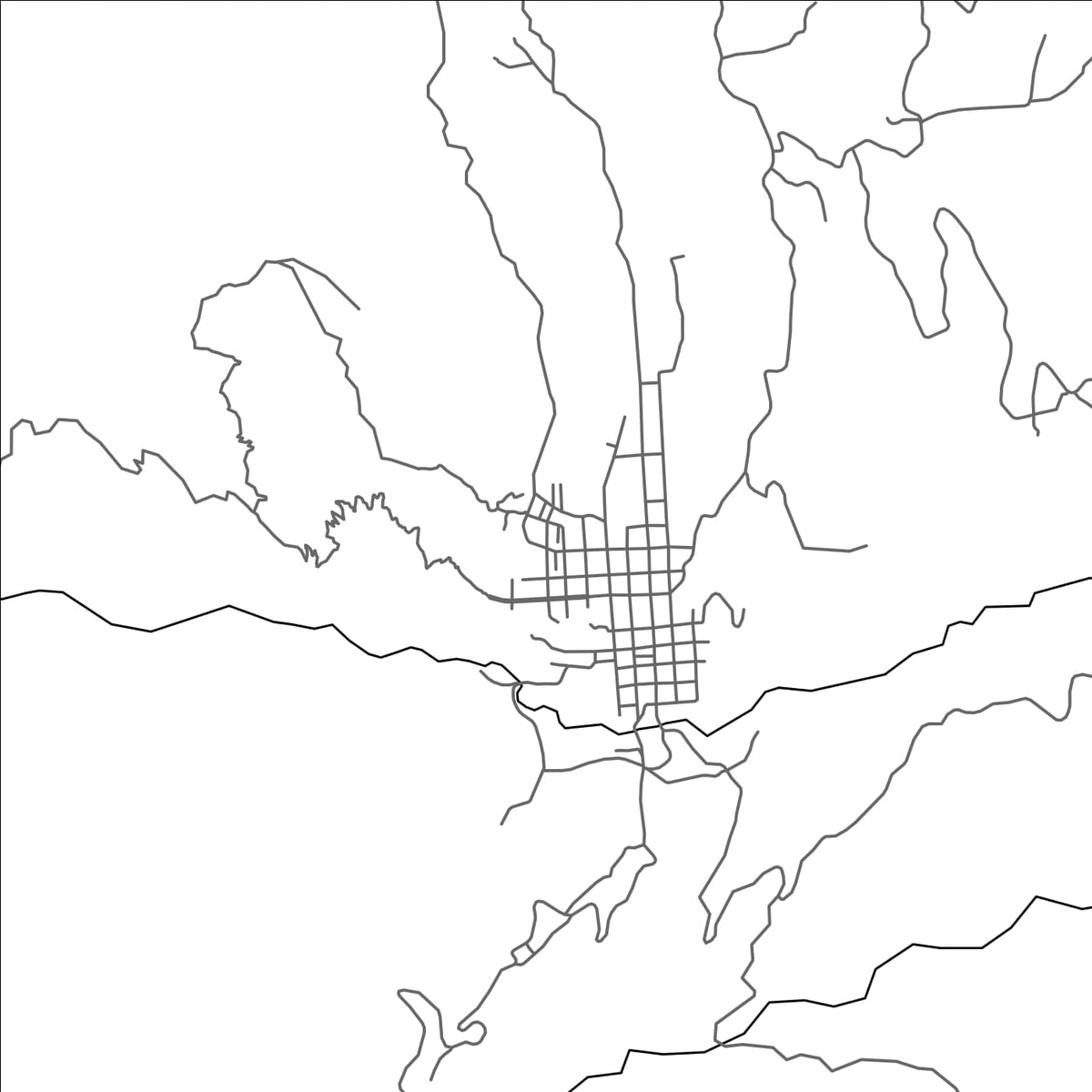 ROAD MAP OF TAMESIS, COLOMBIA BY MAPBAKES