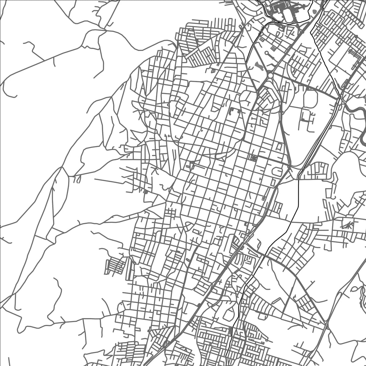 ROAD MAP OF TUNJA, COLOMBIA BY MAPBAKES