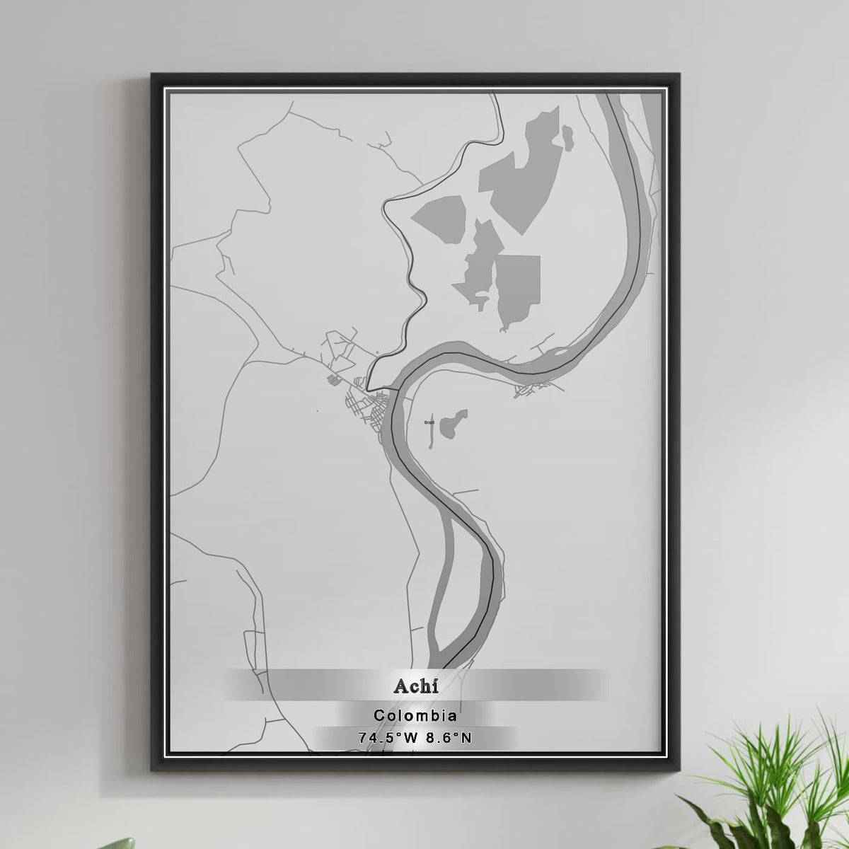 ROAD MAP OF ACHI, COLOMBIA BY MAPBAKES