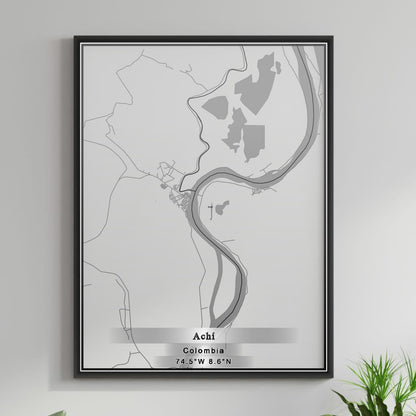 ROAD MAP OF ACHI, COLOMBIA BY MAPBAKES