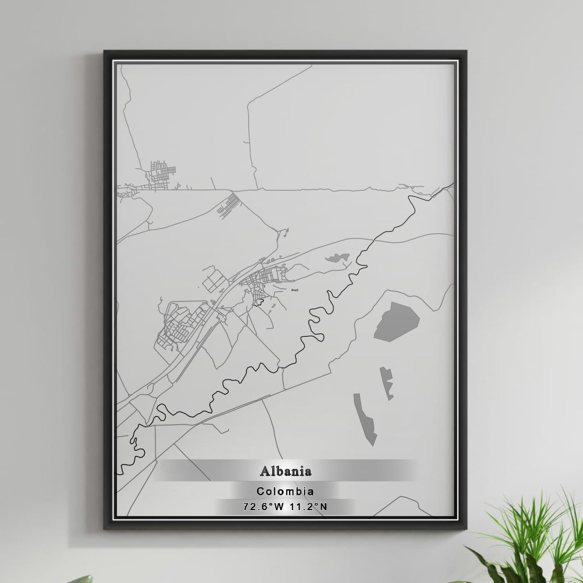 ROAD MAP OF ALBANIA, COLOMBIA BY MAPBAKES