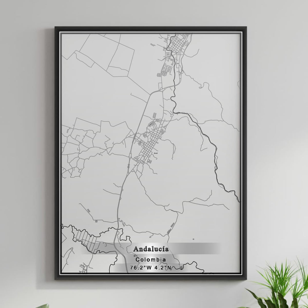 ROAD MAP OF ANDALUCIA, COLOMBIA BY MAPBAKES