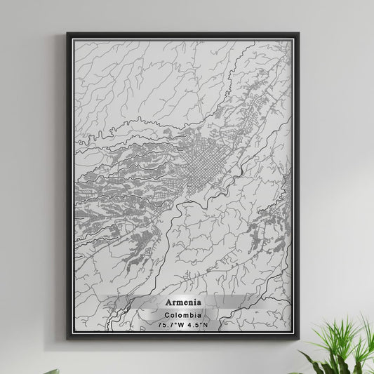 ROAD MAP OF ARMENIA, COLOMBIA BY MAPBAKES