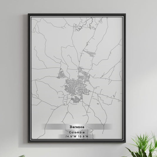 ROAD MAP OF BARANOA, COLOMBIA BY MAPBAKES
