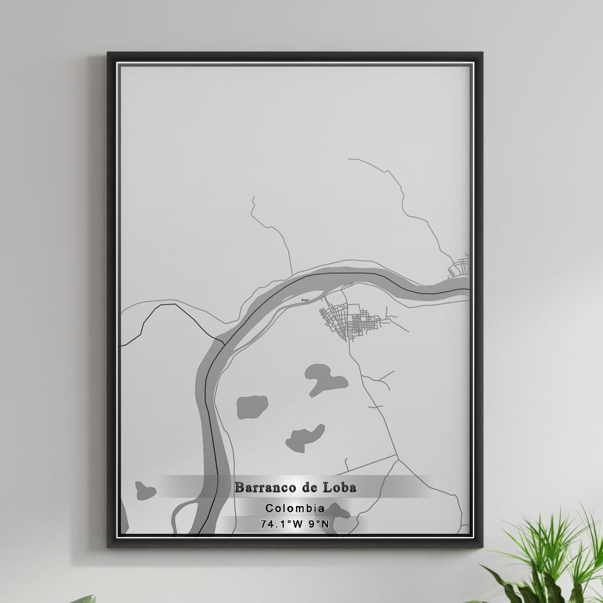 ROAD MAP OF BARRANCO DE LOBA, COLOMBIA BY MAPBAKES