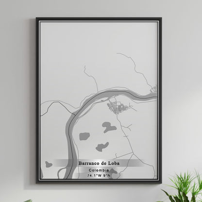 ROAD MAP OF BARRANCO DE LOBA, COLOMBIA BY MAPBAKES