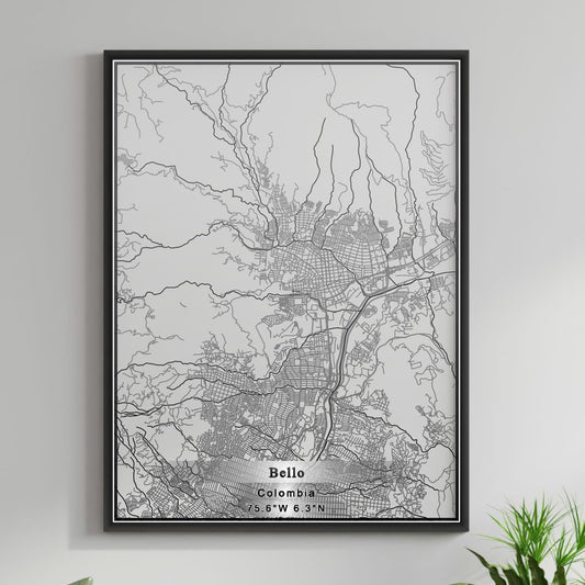 ROAD MAP OF BELLO, COLOMBIA BY MAPBAKES