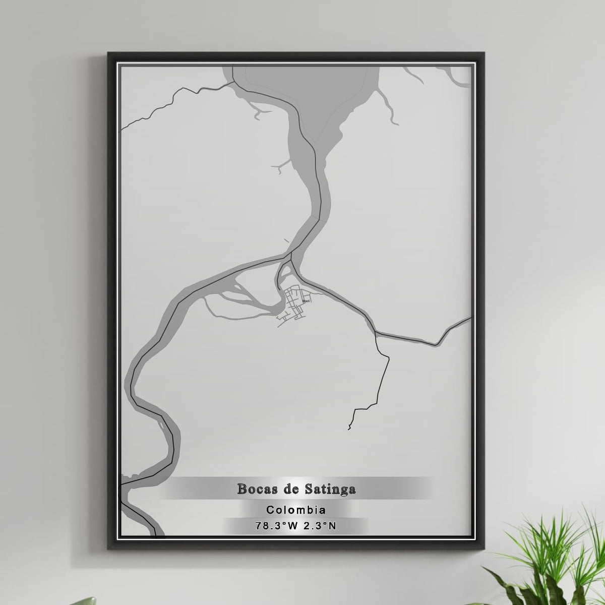 ROAD MAP OF BOCAS DE SATINGA, COLOMBIA BY MAPBAKES