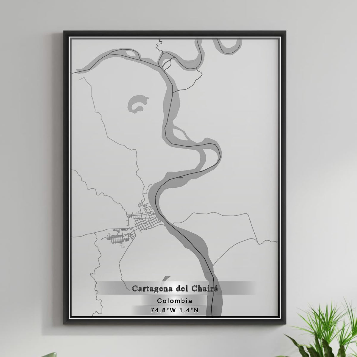 ROAD MAP OF CARTAGENA DEL CHAIRA, COLOMBIA BY MAPBAKES
