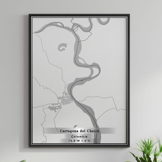 ROAD MAP OF CARTAGENA DEL CHAIRA, COLOMBIA BY MAPBAKES
