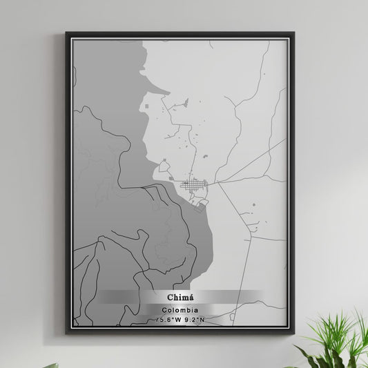ROAD MAP OF CHIMA, COLOMBIA BY MAPBAKES