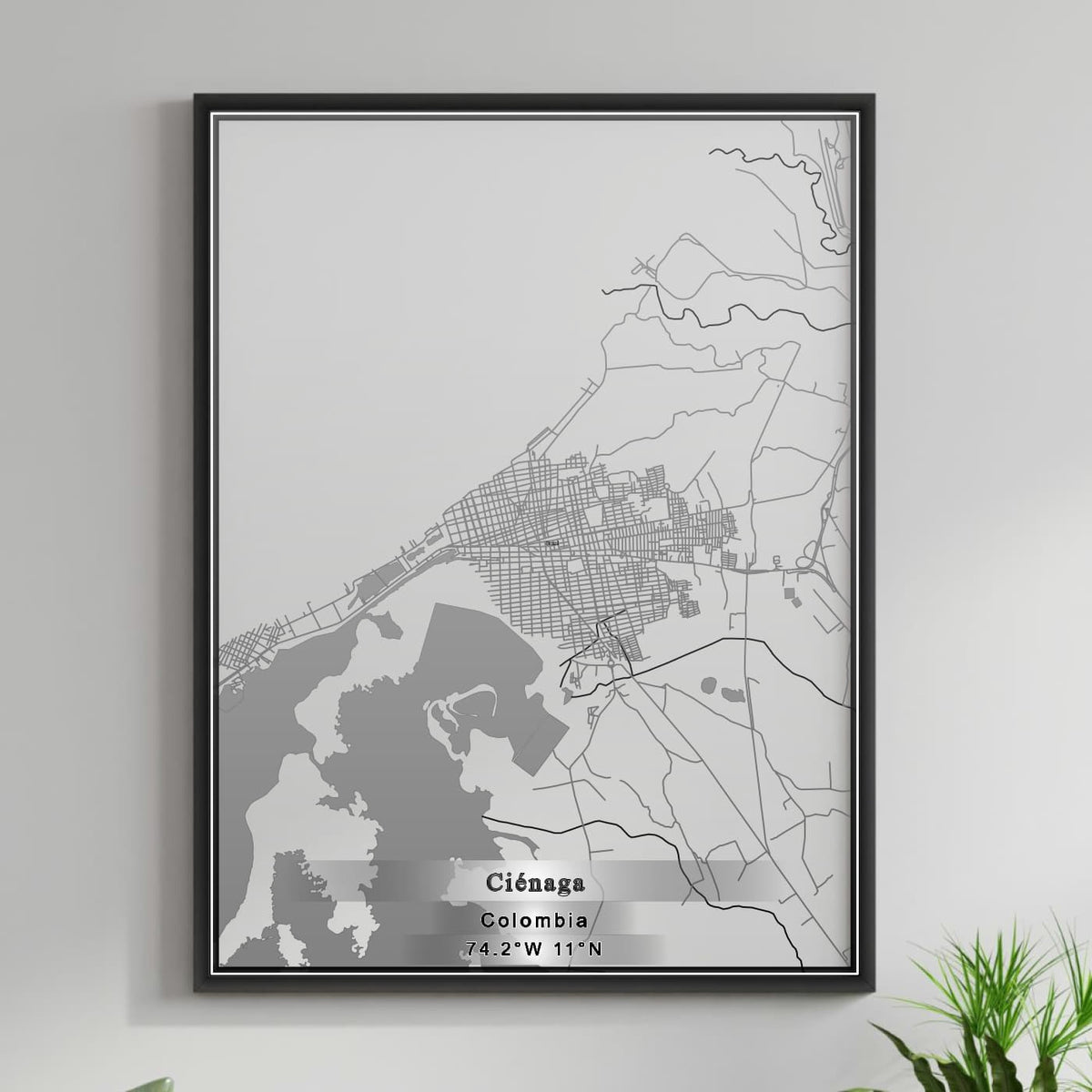 ROAD MAP OF CIENAGA, COLOMBIA BY MAPBAKES