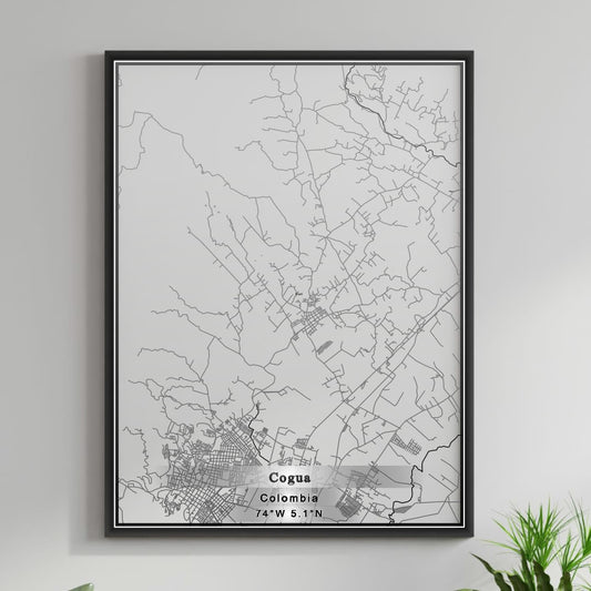 ROAD MAP OF COGUA, COLOMBIA BY MAPBAKES