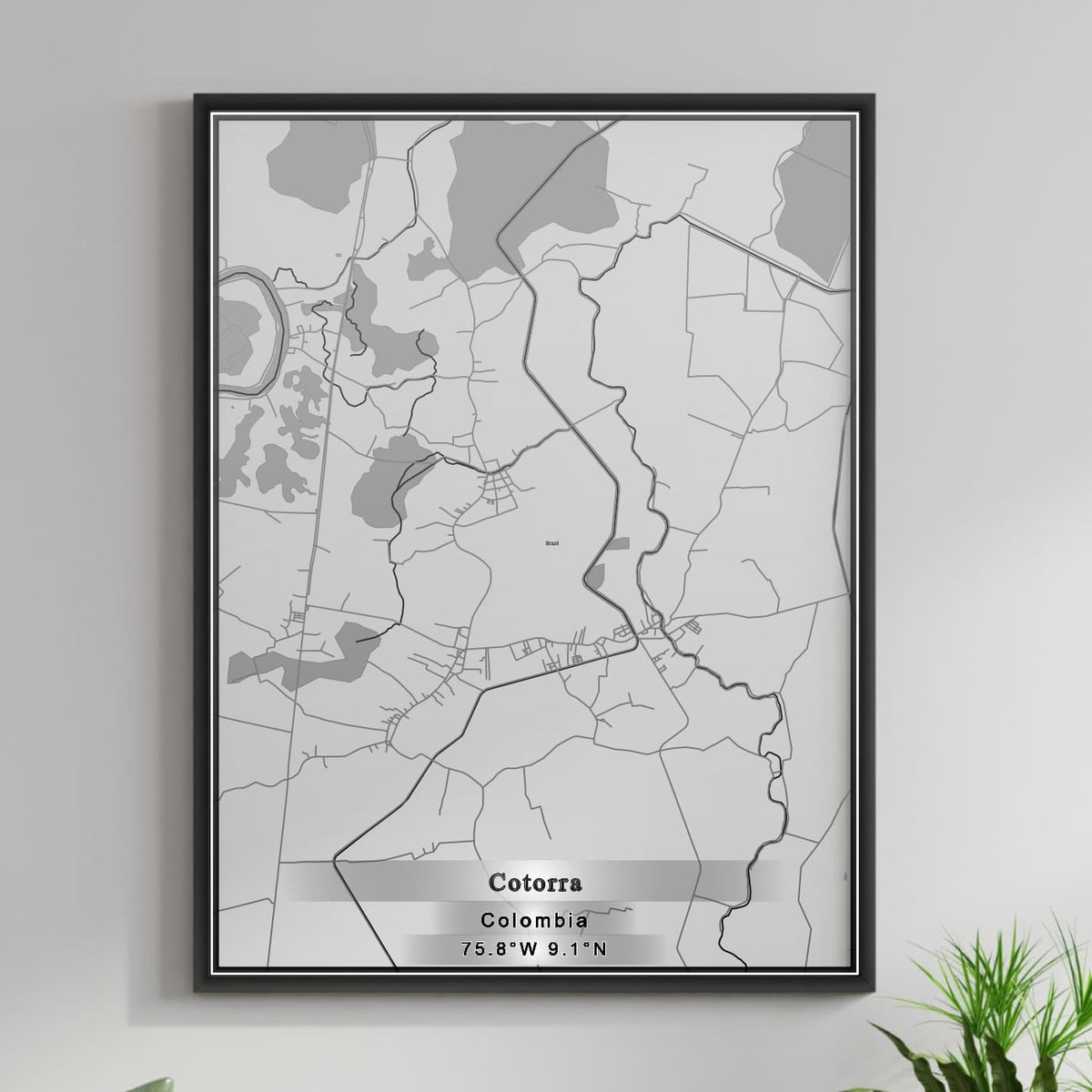ROAD MAP OF COTORRA, COLOMBIA BY MAPBAKES