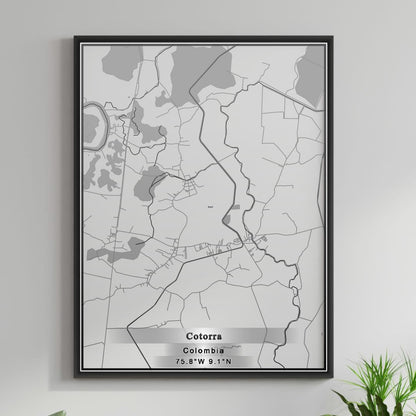 ROAD MAP OF COTORRA, COLOMBIA BY MAPBAKES