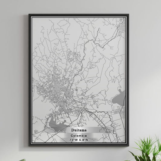 ROAD MAP OF DUITAMA, COLOMBIA BY MAPBAKES