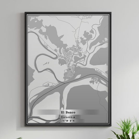 ROAD MAP OF EL BANCO, COLOMBIA BY MAPBAKES