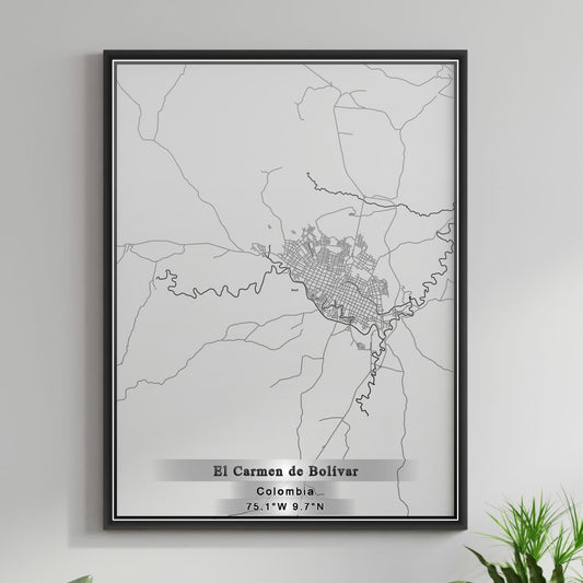ROAD MAP OF EL CARMEN DE BOLIVAR, COLOMBIA BY MAPBAKES